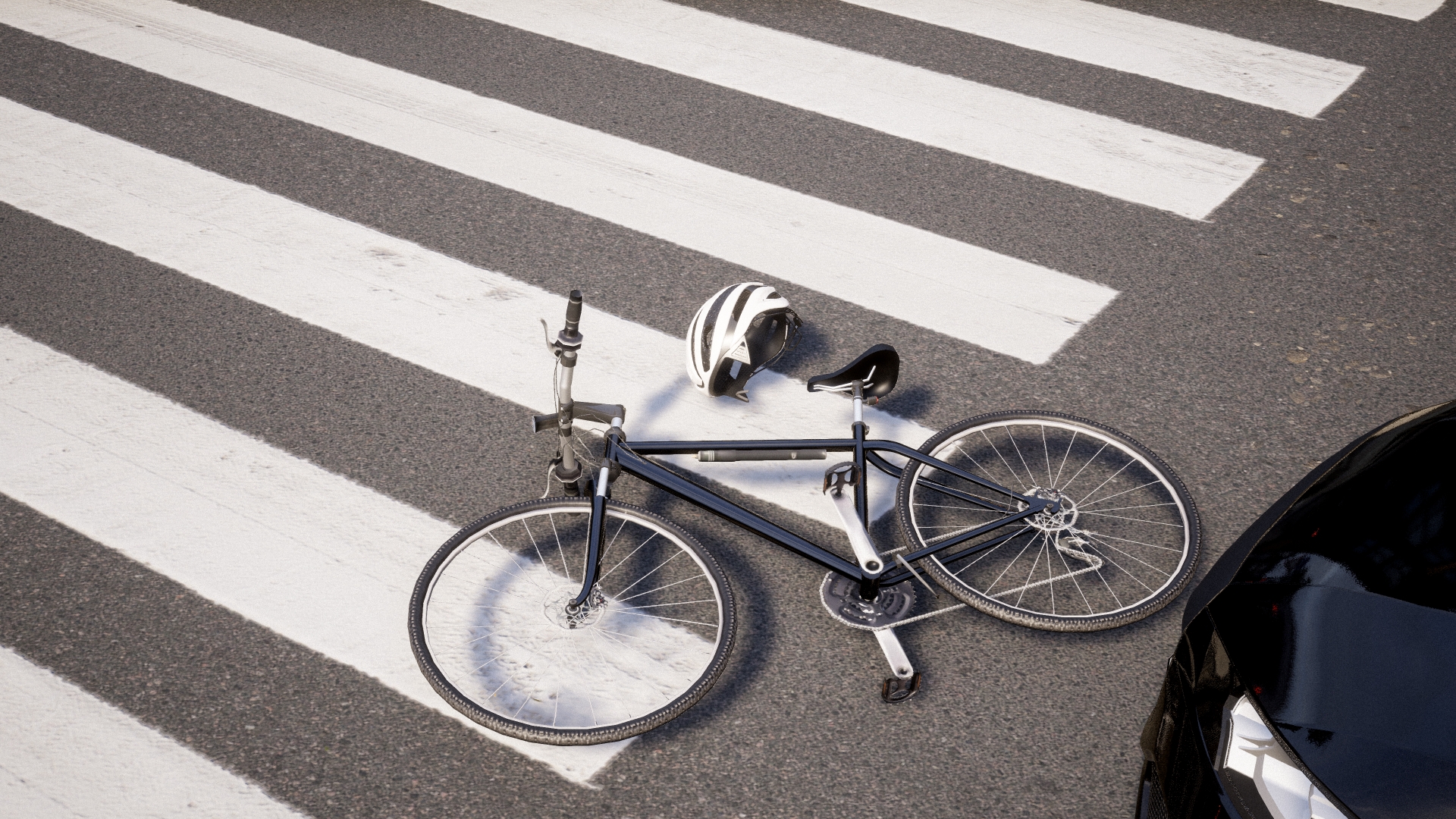 自転車と自動車の事故のイメージ