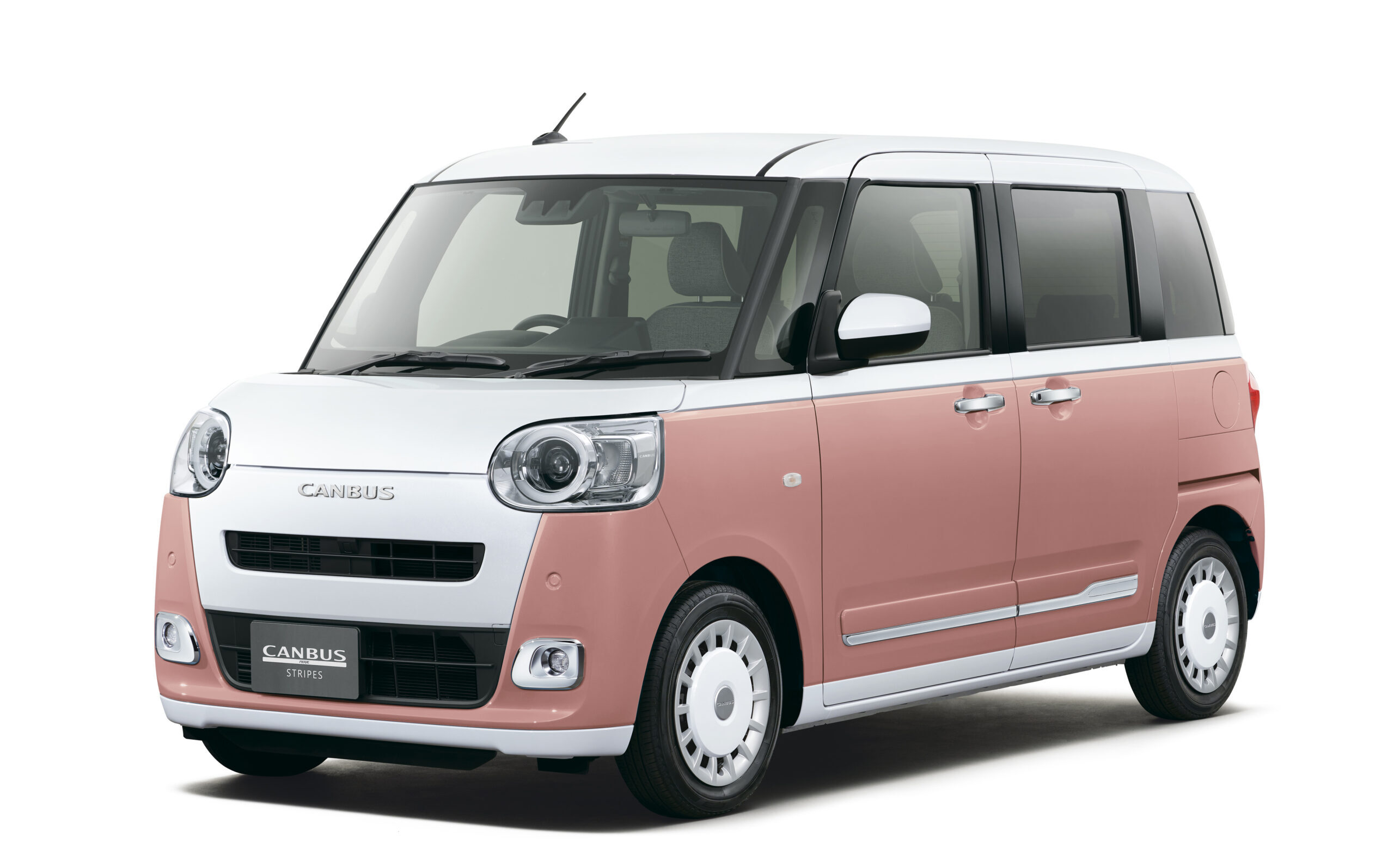 ダイハツ、ムーヴキャンバスシャイニングホワイトパール＋アプリコットピンクメタリック