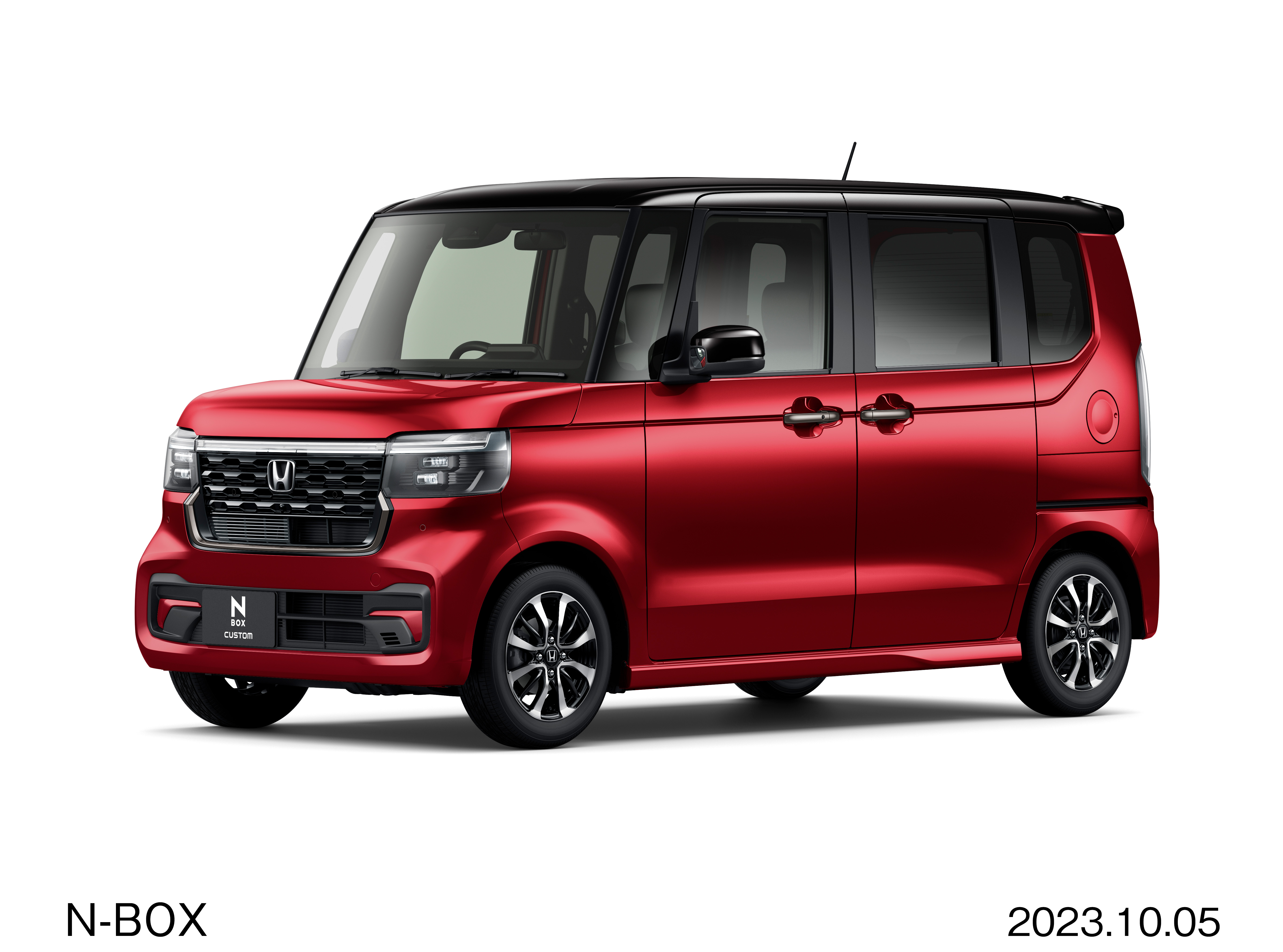 ホンダN-BOX CUSTOMのプレミアムクリスタルレッド・メタリック＆ブラック