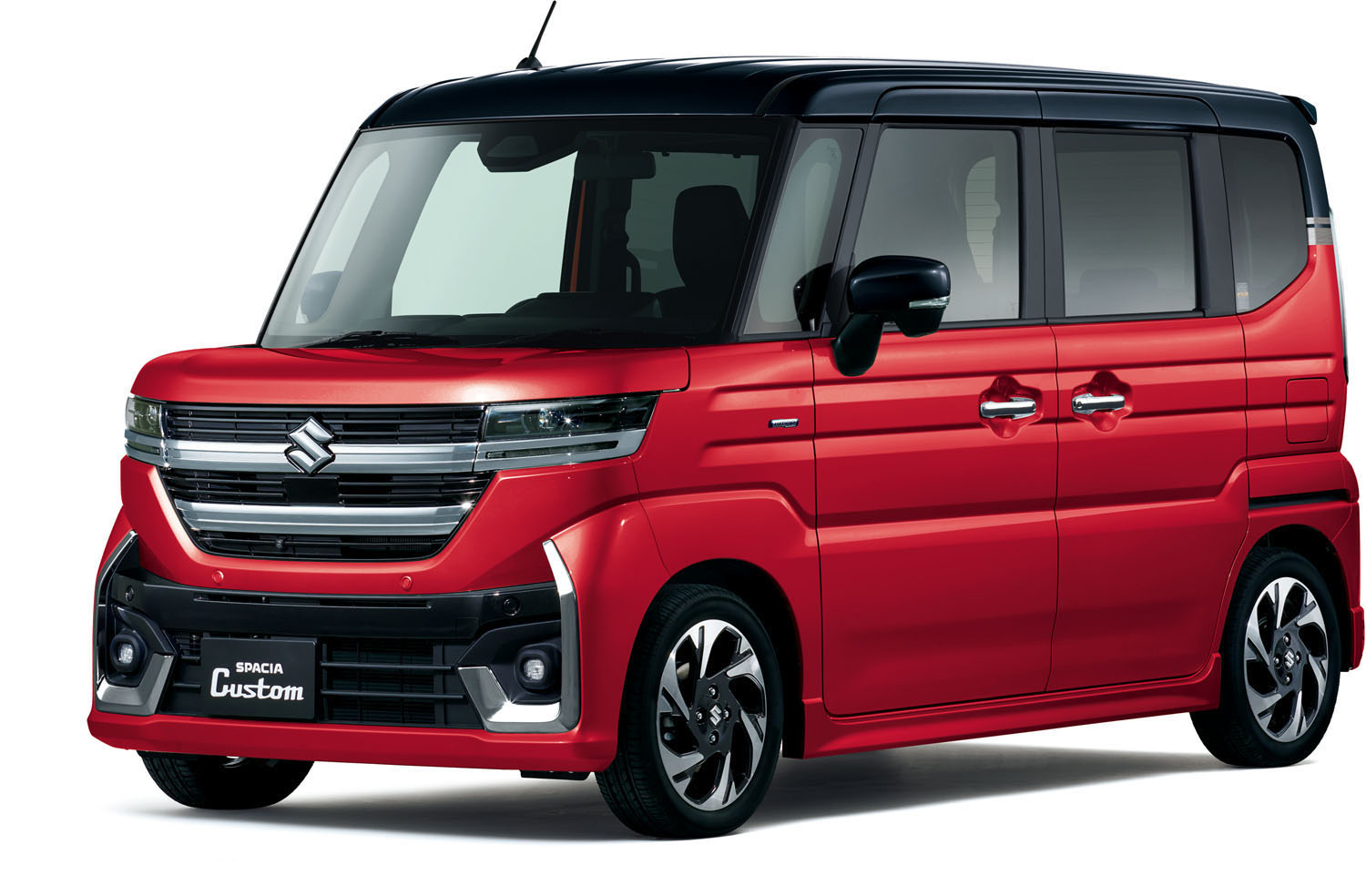 スズキスペーシア カスタム_HYBRID XSターボ・ HYBRID XS_フェニックスレッドパール ブラック2トーンルーフ