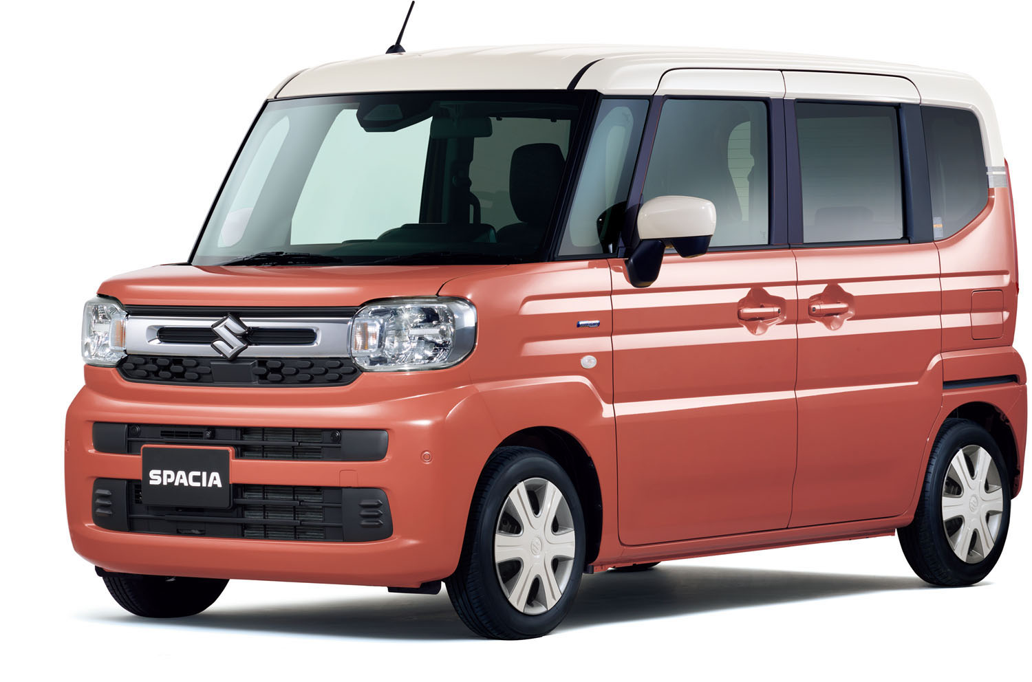 スズキスペーシア_HYBRID X_コーラルオレンジメタリック ソフトベージュ2トーンルーフ