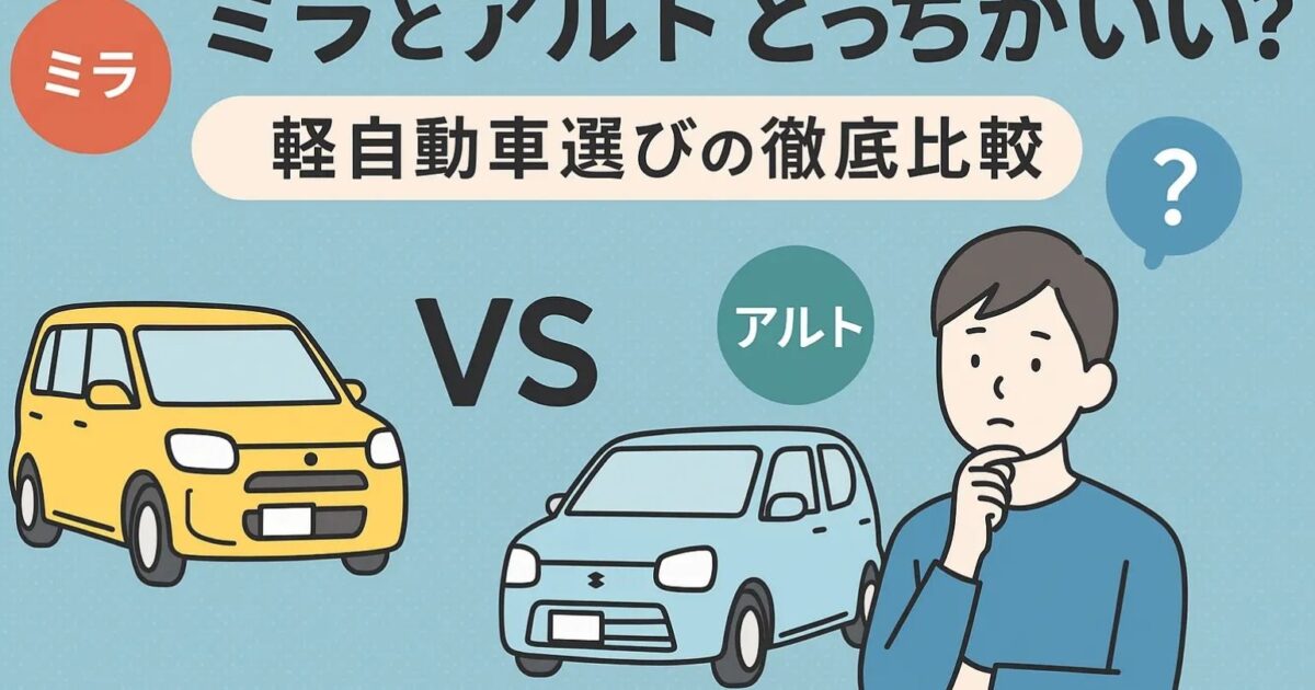 ミライースとアルトどっちがいい？購入に迷ったら見るべき指標を徹底