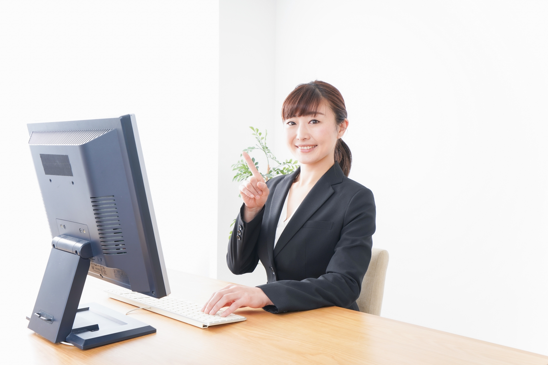 パソコン、女性